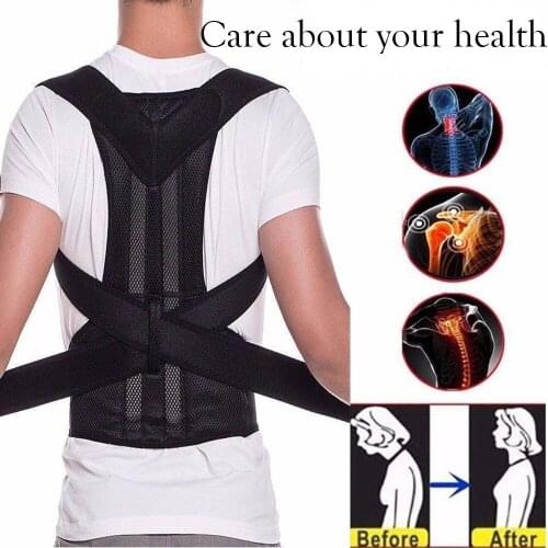 Hirigin Adjustable Back Spine Posture Corrector Adult Humpback Pain Back Support Brace Shoulder Belt Posture Correction