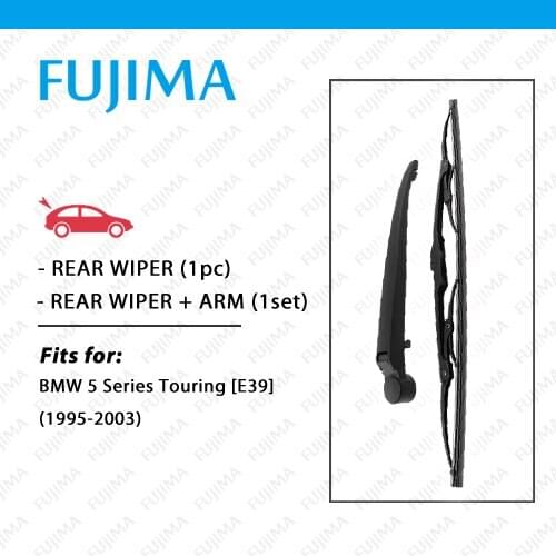 FUJIMA Rear Wiper Blade and Arm for BMW 5 Series Touring E39 (1995-2003) Back Window Windscreen Rear Wiper Arm