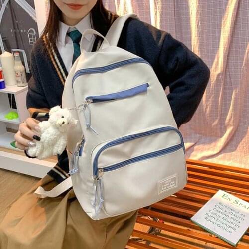 School Backpack Large Capacity Schoolbag Korean Trend Womens Casual Travel Wild Students Simple Backpacks For Girls Female Bags
