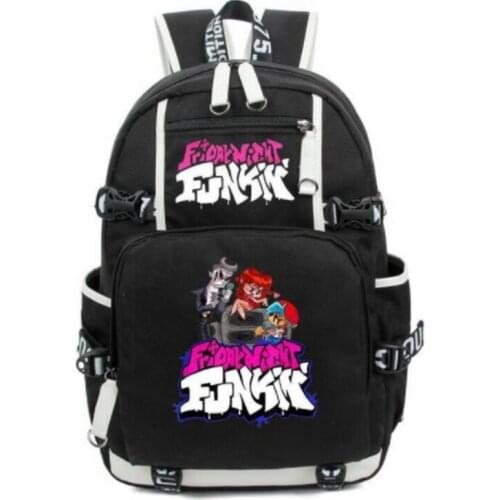 Friday Night Funkin Backpack 18 Inch Laptop School Bags Women Men Fashion Mochilas Games Canvas Travel Backpack for Teenagers