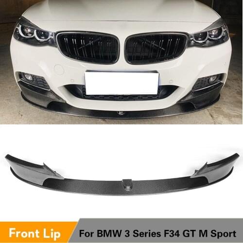 Carbon Fiber Front Bumper Lip Spoiler Splitters Apron for BMW 3 Series GT F34 M Sport Bumper 4-Door 2014 - 2017