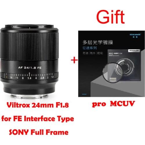 Viltrox 24mm F1.8 FE Mount Auto Focus Wide Angle Prime Lens Large Aperture Full Frame Portrait Lens for Sony FE Camera A7R III