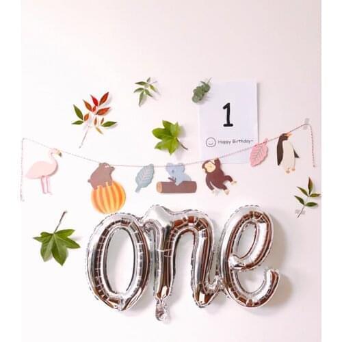Rose Gold One Hello Baby Letter Foil Balloon Happy Birthday Banner Baby Shower 1st First Birthday Party Decor Balloon Air Globos