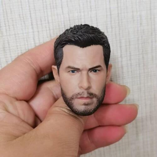 1/6 Chris Hemsworth Head Carving Model Accessories Fit 12'' Male Soldier Body Dolls in stock