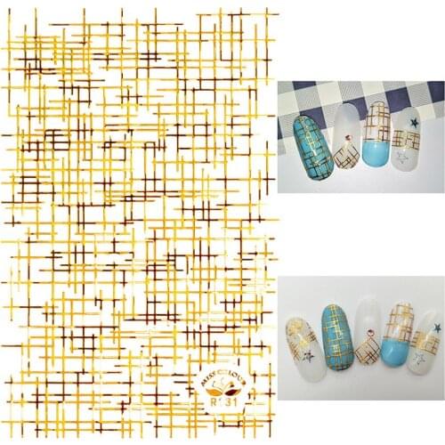 1Sheet Simple Style Nail Decals Stickers Line Stickers for Nails Nail Art Decoration