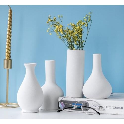 1pc frosted ceramic vase handicraft Nordic retro Mediterranean handmade creative simple dry flower vase home decoration