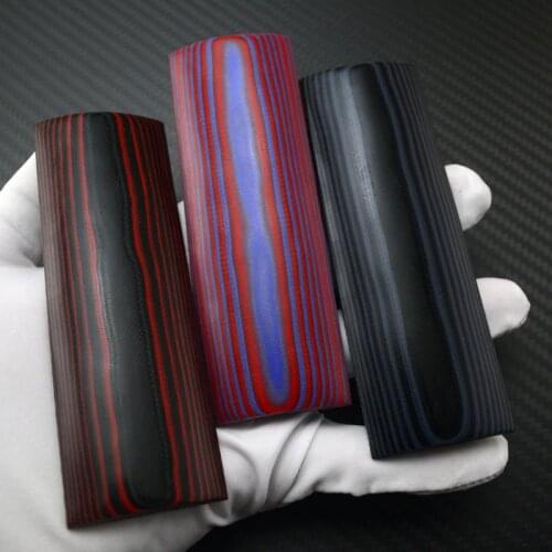2pcs EDC DIY Knife handle Glass fibre G10 shank Patch Black red black blue black Gray 120x40x7.5mm
