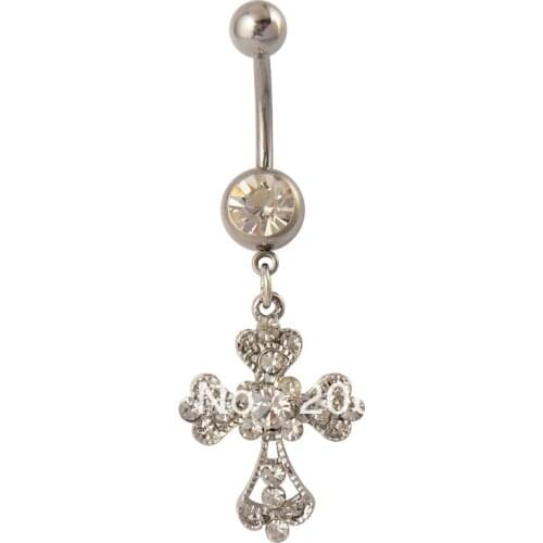5pcs/lot Wholesale Cross Belly Ring Navel Ring Body Piercing jewelry. nickel-free