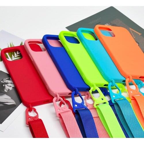 Crossbody Necklace Holder Phone Case For iPhone 12 Pro Max Mini 11 XR X 8 7 PLUS SE 2020 Lanyard Cord Strap Silicone Back Cover