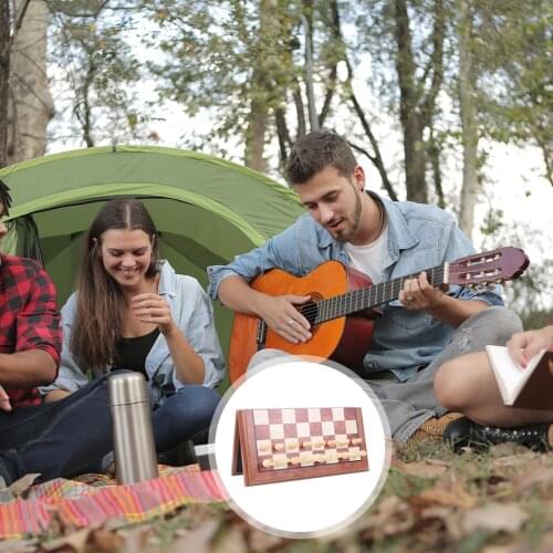 Chess Wooden Wooden Checker Board Pieces Folding Chess Board High-end Puzzle Chess Game 15x15"