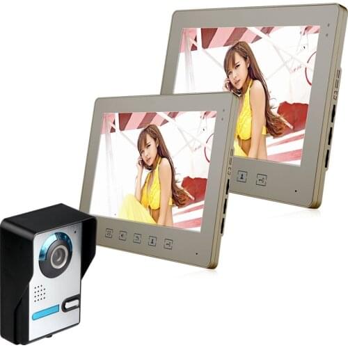 Home Security Wired 10" Color Video Door Phone Intercom System 2 Monitors 1 Camera