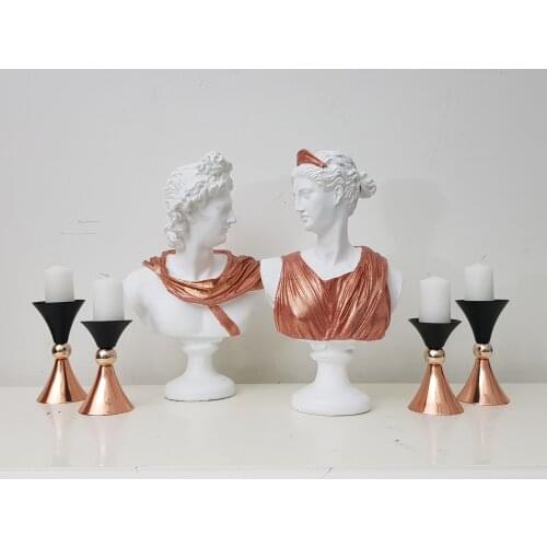 EU HOME DECORATION AROSE APOLLO DİANA ROSEGOLD CANDLESTICK CANDLE SET HOME OFFICE DECOR