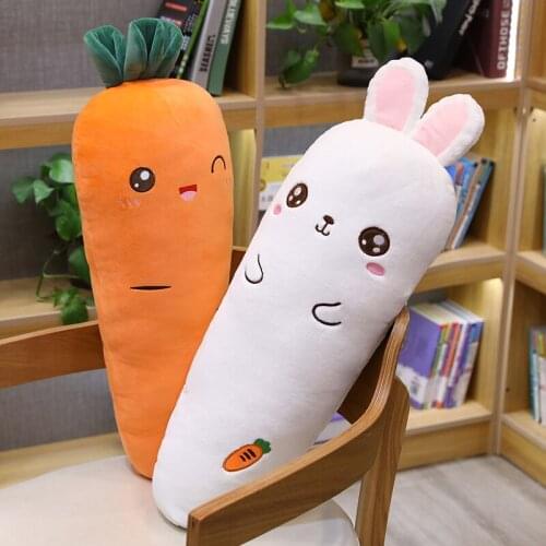 55/80110cm Cartoon Rabbit Carrot Plush Toys Stuffed Cute Animal Doll Soft Long Pillow Cushion Baby Kids Kawaii Gift