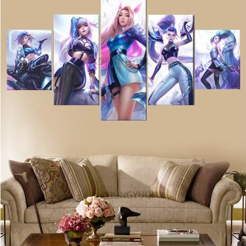 Ahri Canvas Painting LOL Game Poster Sexy Girl Wall Art Picture Home Decor League of Legends Game Figure Nice Gift