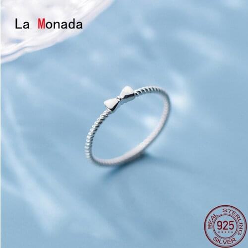 La Monada Bowknot Twist Women Ring 925 Sterling Silver Minimalist Rings For Women 925 Silver Fine Jewerly Rings Woman All Finger