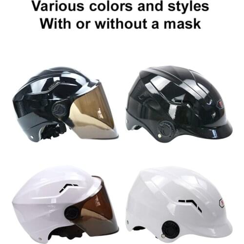 Motorcycle Helmet Electric Bike Motorcycle Riding Helmet Light Unisex Brown Sunscreen Half-covered Summer Helmet