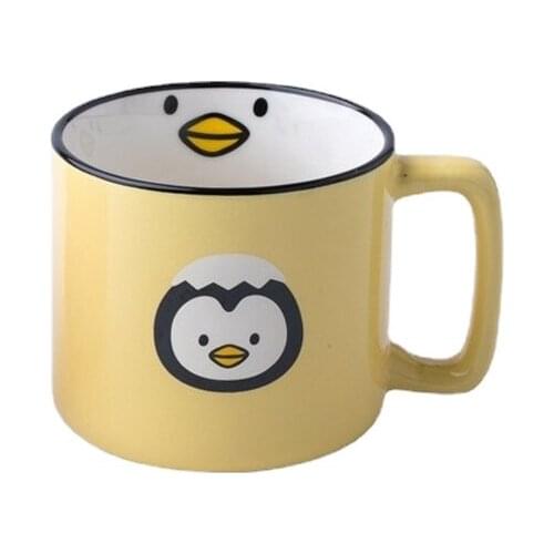 Cartoon Ceramic Coffee Mug European Creative Personality Tea Milk Cup Enamel Household Cute Animal Water Bottle Christmas Gifts