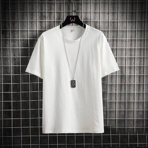 Mens summer 100% cotton t-shirt mens casual short sleeve o-neck T-shirt comfortable solid color T-shirt 7 colors