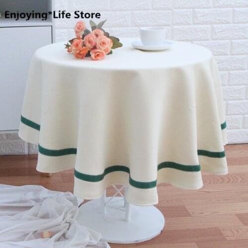 Solid Round Tablecloth Thicken Cotton Linen Table Cover for Wedding Party Hotel Luxury Table Cloth Rectangular Tablecloths