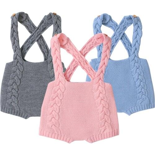 0-3Y Baby Bodysuits Spring Newborn Baby Boys Girl Bodysuits Toddler Autumn Baby Knitted Jumpsuit Sleeveless Baby Boys Bodysuits