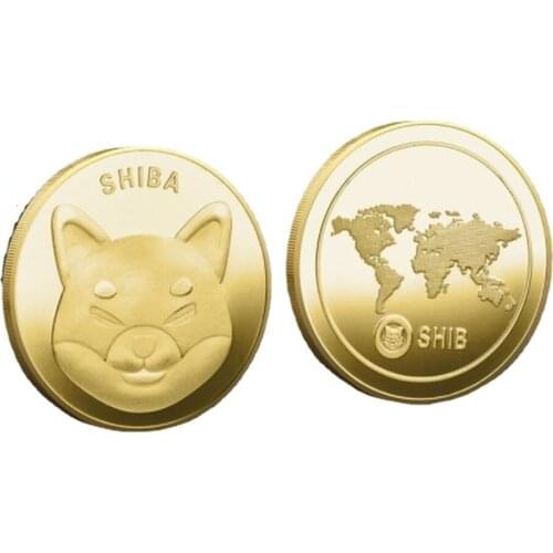 The SHIBA Gold &Silver SHIB Commemorative Coin US Coins Iron Plating Tokened Craft Gift , Gold coin and Sliver Coin