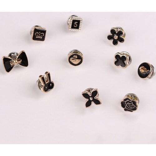 Selling New 10pcs set Small Brooch Sweater Cardigan Neckline pin cufflinks clothing Accessories Clothing decoration buckle