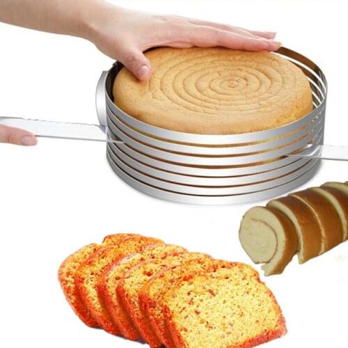 Adjustable Layer Cake Slicer Stainless Steel Cake Ring Cutter Mousse Mold Cake Bread Cutting Tool Bakeware Metal