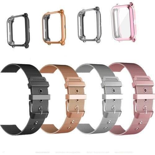20mm Strap For Amazfit Bip S Lite GTS Band With Case Metal Bracelet Xiaomi Bip Film Screen Protector GTS 2 mini watch band