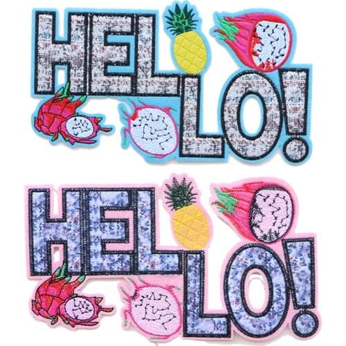 Cute Cartoon Fruit Embroidered Patch Fashion Alphabet Sticker Letter Patches For Clothing Ironing Needlework Accessories Sewing
