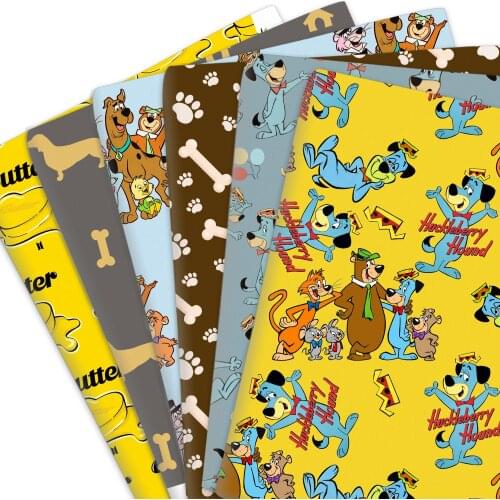 50*145cm Animal Dog Puppy Bones Pure/ Polyester Cotton/Satin/4 Way Stretch Knit Patchwork Sew Quilt Fabrics Needlework DIY Cloth