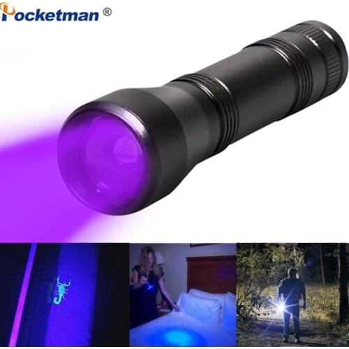 5 Mode Zoomable Flashlamp LED UV Flashlight UV Light L2/T6 White Light LED Torch Light 395nm Blacklight Camping Lantern
