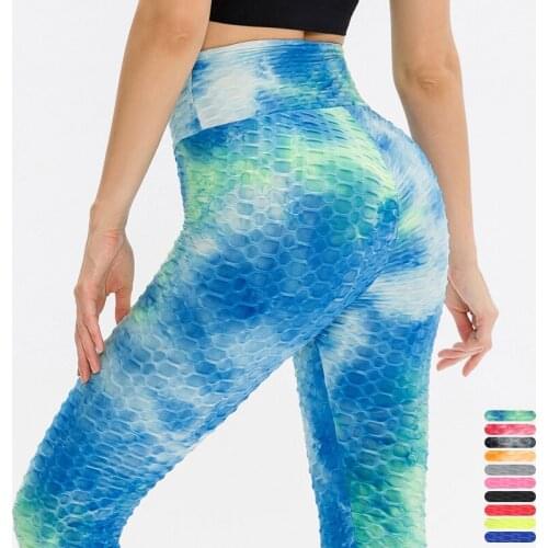 Women Yoga Leggings and Hip Lifting Exercise Bottom Pants Yoga Fitness Seamless Leggings High Waist Pants Yoga Tie-dye Slim Fit