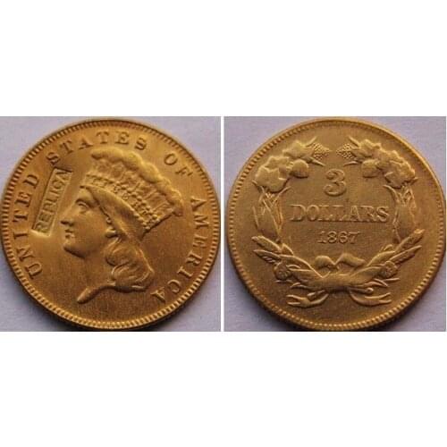 3 gold coin 1867 copy coins