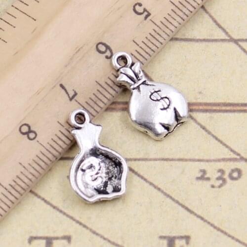 30pcs Charms Money Bag 20x17mm Tibetan Bronze Silver Color Pendants Antique Jewelry Making DIY Handmade Craft