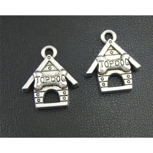 30pcs Silver Color Dog House Charm Pendant DIY Necklace Bracelet Bangle Findings 20x17mm A1801