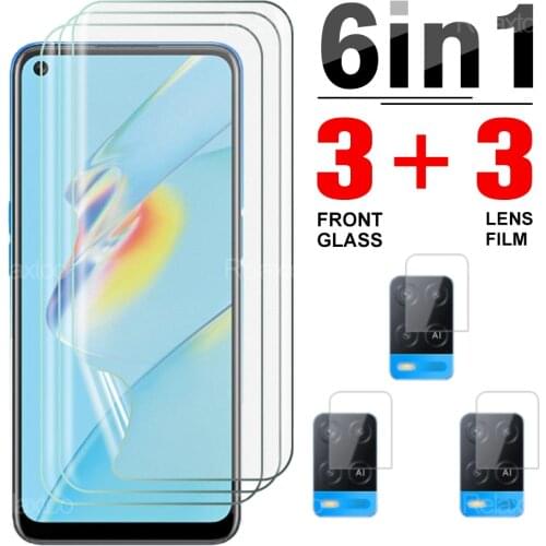 6 in 1 Camera Protector Glass For Oppo A54 A74 4G/5G A74 /F19 For OPPO A 74 54 Hydrogel Film Protective Safety Screen Full Cover