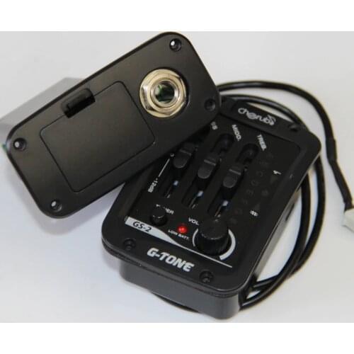 Cherub GS-2 Acoustic Guitar 3 Band EQ with Built-in LED Chromatic Tuner guitar pick holder