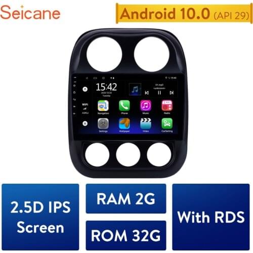 Seicane IPS Android 10 2 Din Car Radio Stereo Head Unit Player For 2010-2016 Jeep Compass For 2016 JEEP PATRIOT GPS Navigation