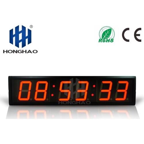 Fedex Free Shipping 4" 6Digits Large Led high quality projection wall clock remote control stopwatch