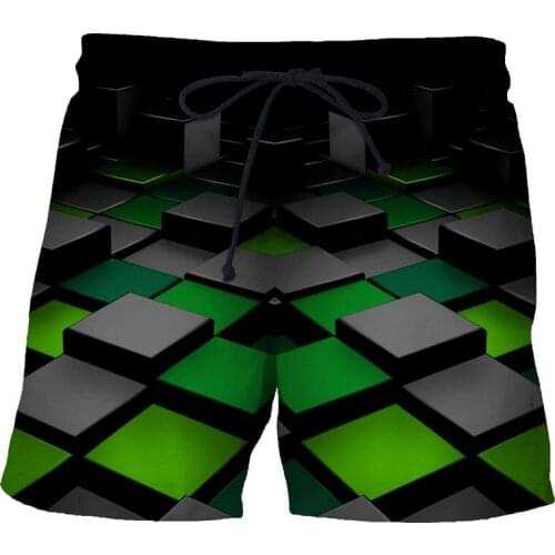 Diamonds Pattern Streetwear Shorts Mens Drawstring cool Shorts 3D printing Loose Man Summer Shorts Casual Pants Comfortable