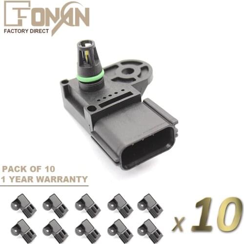 X10 Intake Air Pressure MAP Sensor For Ford Ecosport Focus Fusion Mondeo Ranger Mazda 3 5 6 Atenza 1S7Z9F479AA 0261230180 AS199