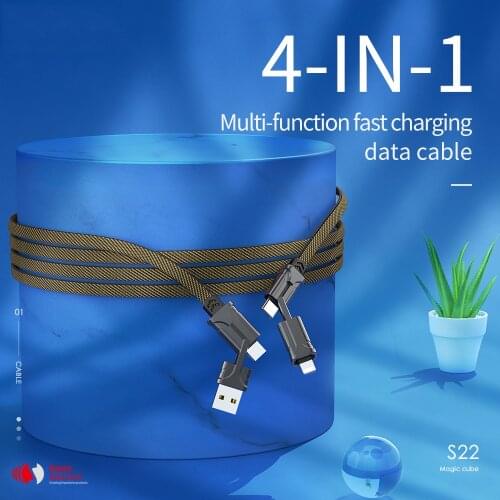 HOCO 4in1 60W Fast Charging Cable USB to Type C Metal Data Sync Cable PD Quick Charge USB-C to Type-C Wire for iPhone 12 11 Pro