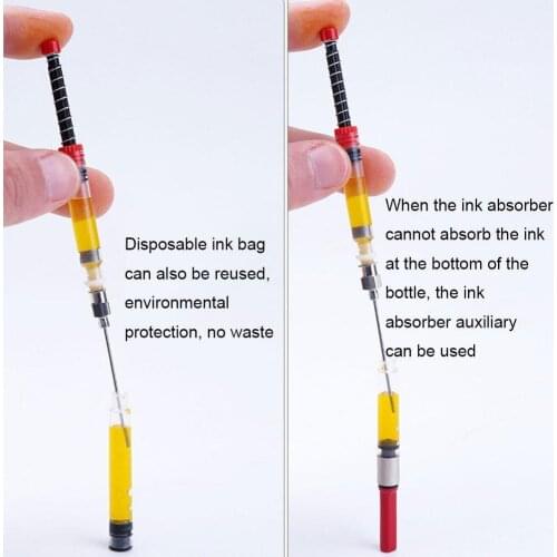 Fountain Pen Ink Absorber Cartridge Universal Converter Tool sac Ink Pen Device Office Suction Pipette Device Filler Syring C0S6