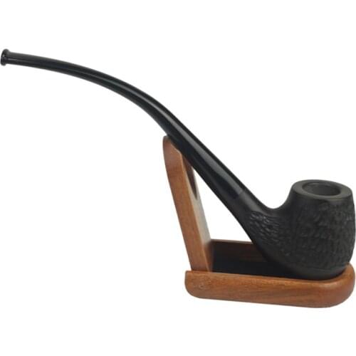 Classic Wood Color Tobacco Pipe Acrylic Smoking Pipe Bent Cigarette Cigar Tube for Smoking Cigaret Filter Good for Mens Gift
