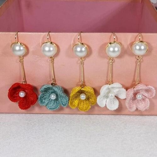 2020 Wedding Jewelry Simulated Pearl Long Earrings For Women Korean Fashion Chic Big Small White Beads Drop Earrings Bijoux Gift