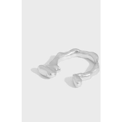 SHANICE S925 Sterling Silver Open Ring INS niche design is simple all-macthed irregular convex surface Wedding Trend Female Jewe