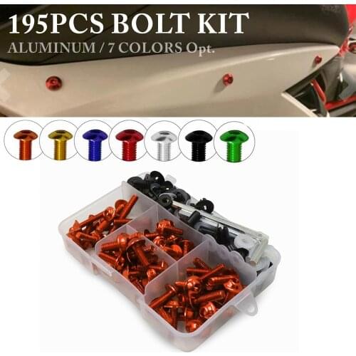 195PCS/Set Alloy M6 M5 Fairing Bolts Kit Bodywork Screws Nut For KTM For Duke RC 125 200 250 390 690 790 990 1190 1290 ADV RC8