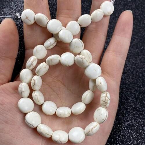 Round Natural Stone Bead White Turquoises Bracelet Necklace Jewelry For DIY Jewelry Birthday Gift Size 8mm/10mm/12mm/14mm/16mm