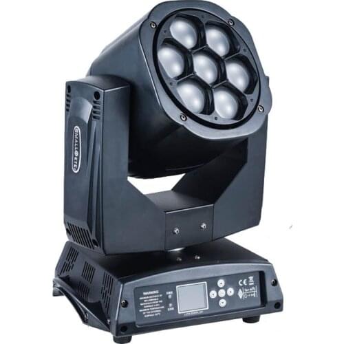 RGBW mini 7X15W LED moving head zoom wash stage light dmx512 dj club disco party disco lighting lcd display kaleidoscope effect