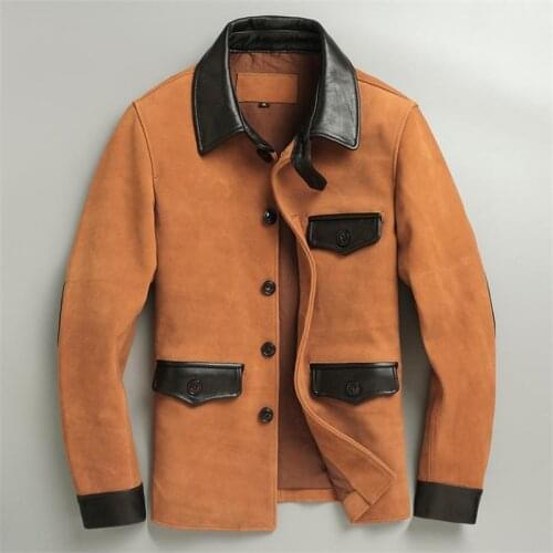 Mens Genuine Cowhide Leather Jacket Casual Slim-fit Jacket Coat Autumn And Winter Fashion Trend Leather Jacket Plus Size M-4XL